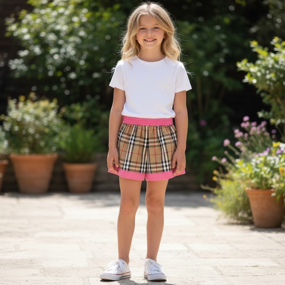 NWT Burberry Girls Aimee Shorts in Bubblegum Pink. Archive Check